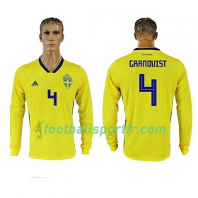 Tenue Suède Granqvist 4 Domicile Coupe du monde 2018 Maillot de Foot ML